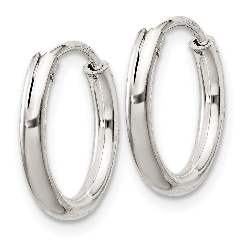 QE4364 Sterling Silver 2mm Hoop Earrings