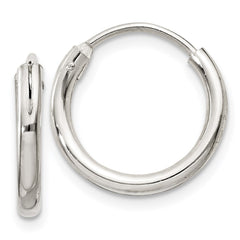 QE4364 Sterling Silver 2mm Hoop Earrings