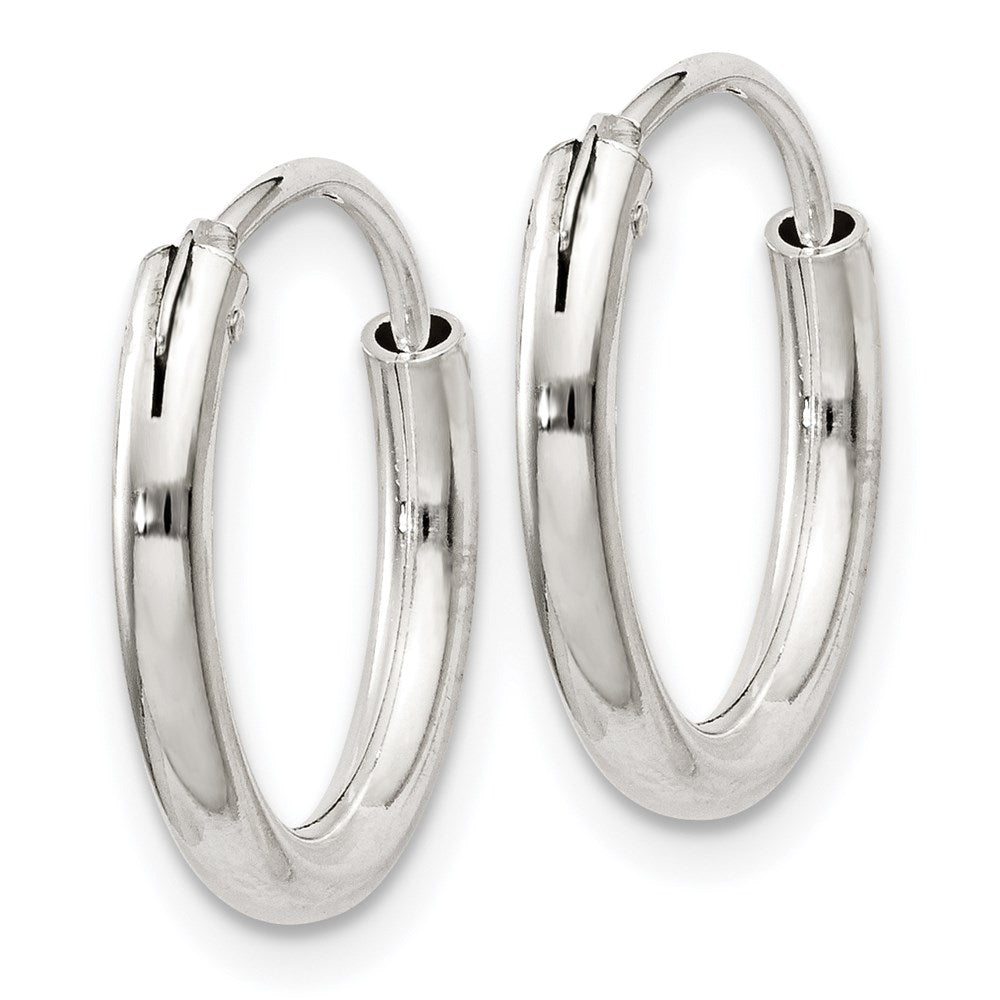 QE4365 Sterling Silver 2mm Hoop Earrings