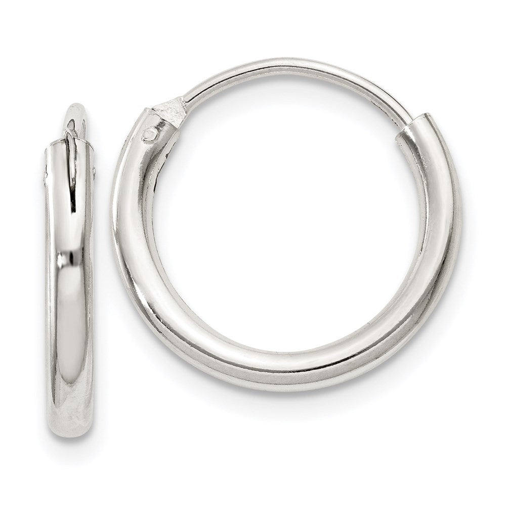QE4365 Sterling Silver 2mm Hoop Earrings