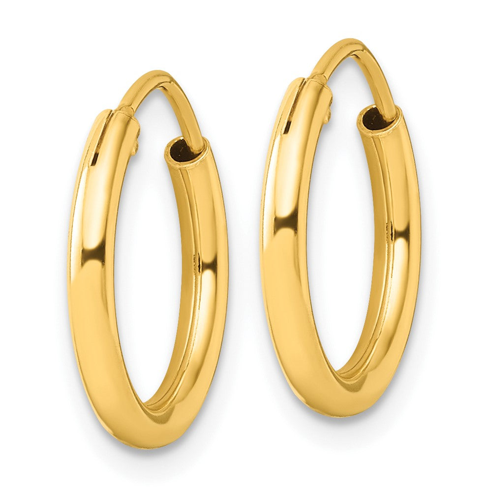 QE4365GP Sterling Silver Flash Gold-plated 2mm Hoop Earrings