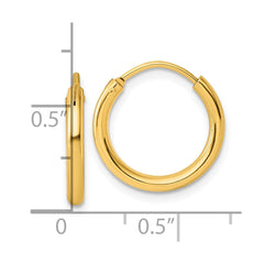 QE4365GP Sterling Silver Flash Gold-plated 2mm Hoop Earrings