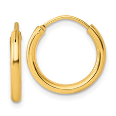 QE4365GP Sterling Silver Flash Gold-plated 2mm Hoop Earrings