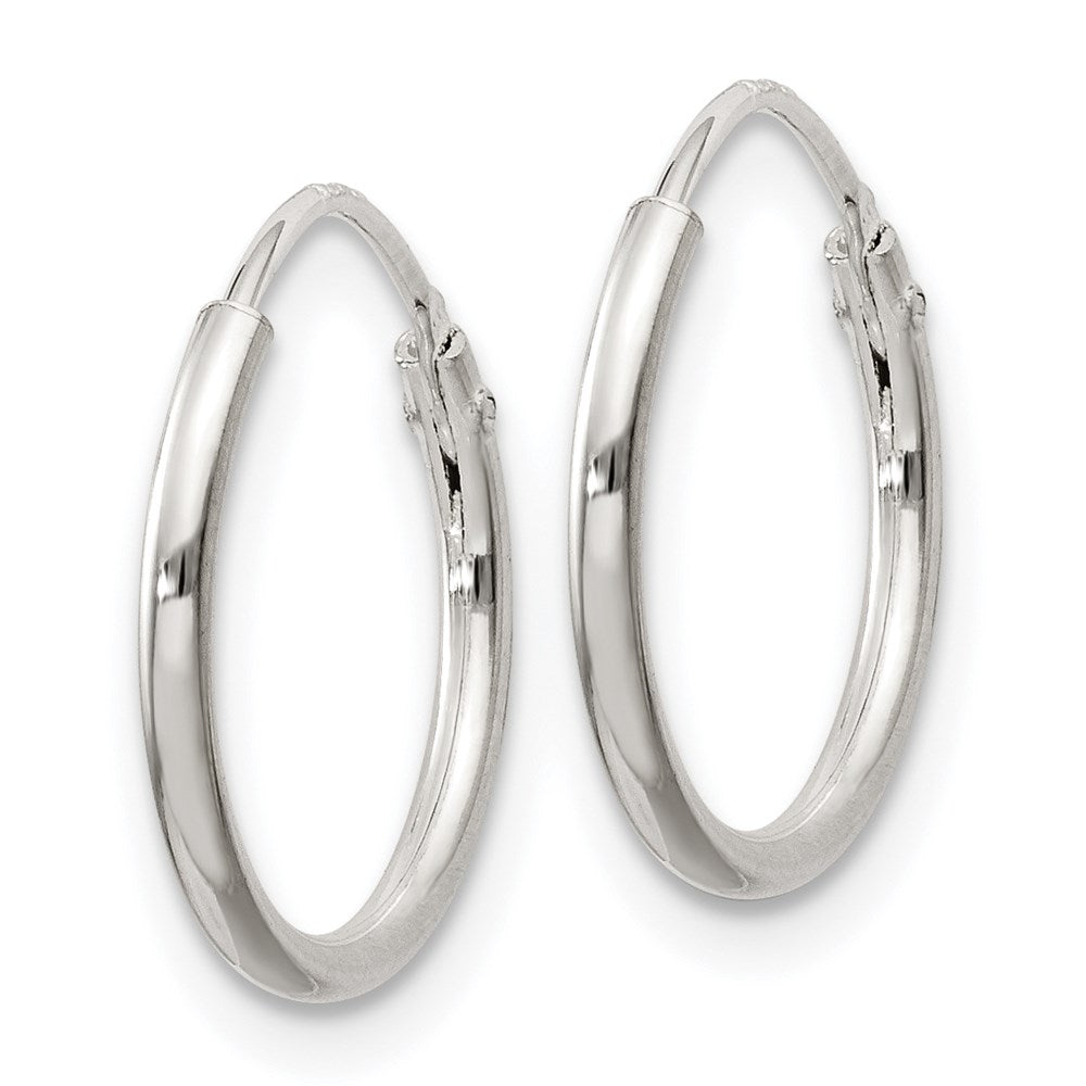 QE4366 Sterling Silver 2mm Hoop Earrings