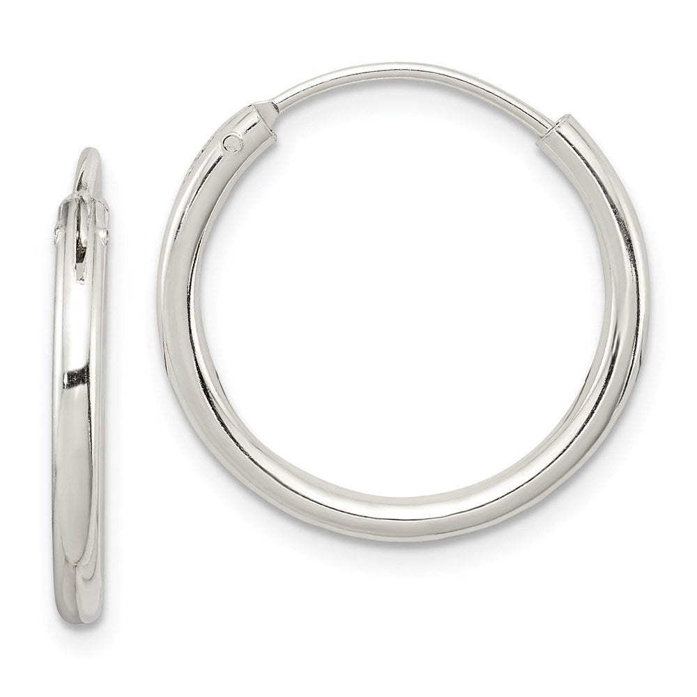 QE4366 Sterling Silver 2mm Hoop Earrings