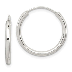 QE4366 Sterling Silver 2mm Hoop Earrings
