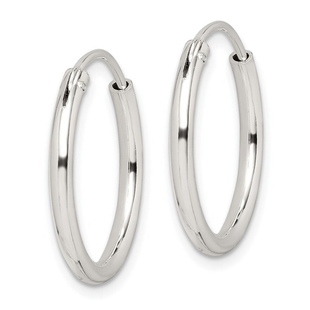 QE4367 Sterling Silver 2mm Hoop Earrings