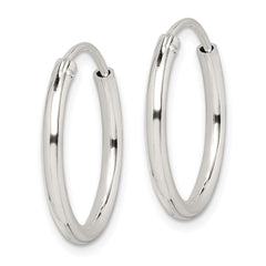 QE4367 Sterling Silver 2mm Hoop Earrings