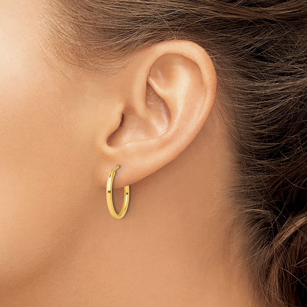 QE4367GP Sterling Silver Flash Gold-plated 2mm Hoop Earrings