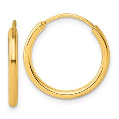 QE4367GP Sterling Silver Flash Gold-plated 2mm Hoop Earrings