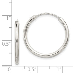 QE4368 Sterling Silver 2mm Hoop Earrings