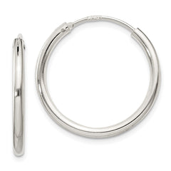 QE4368 Sterling Silver 2mm Hoop Earrings