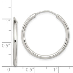 QE4369 Sterling Silver 2mm Hoop Earrings