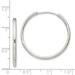 QE4370 Sterling Silver 2mm Hoop Earrings