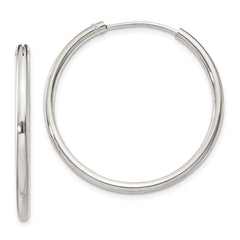 QE4370 Sterling Silver 2mm Hoop Earrings