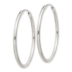 QE4371 Sterling Silver 2mm Hoop Earrings