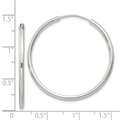 QE4371 Sterling Silver 2mm Hoop Earrings