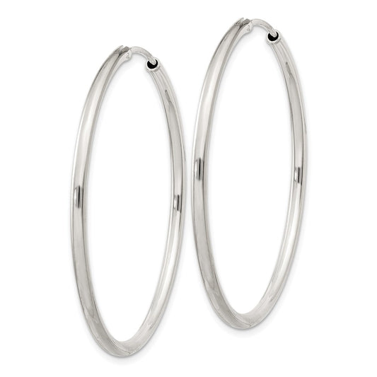 QE4372 Sterling Silver 2mm Hoop Earrings