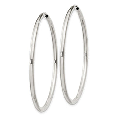 QE4373 Sterling Silver 2mm Hoop Earrings