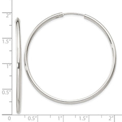 QE4373 Sterling Silver 2mm Hoop Earrings
