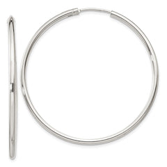 QE4373 Sterling Silver 2mm Hoop Earrings