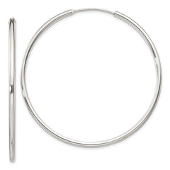 QE4374 Sterling Silver 2mm Hoop Earrings