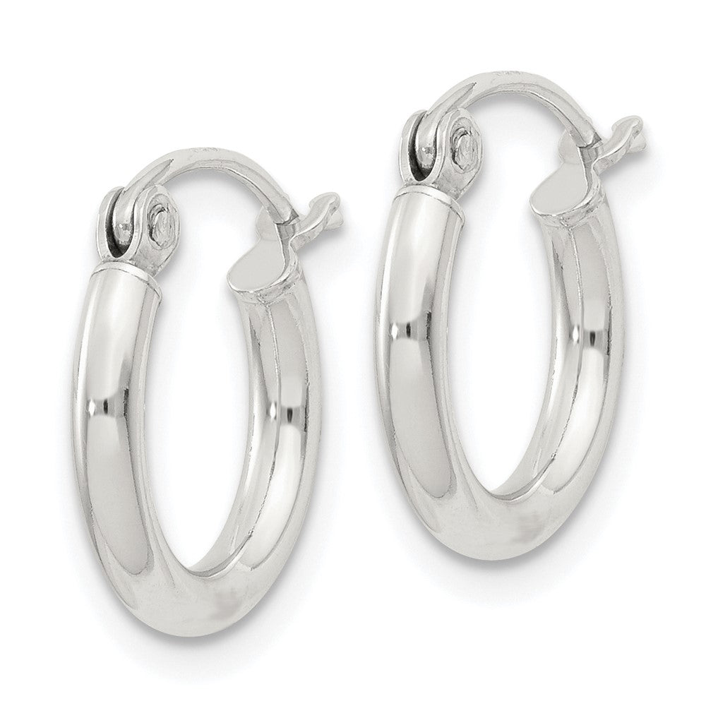 QE4375SP Sterling Silver 2mm Round Hoop Earrings