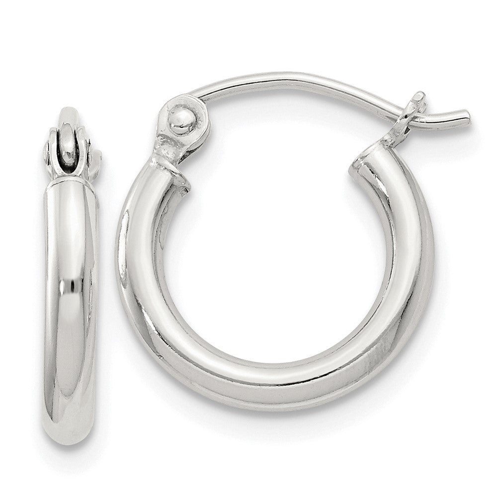 QE4375SP Sterling Silver 2mm Round Hoop Earrings