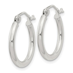 QE4376SP Sterling Silver 2mm Round Hoop Earrings