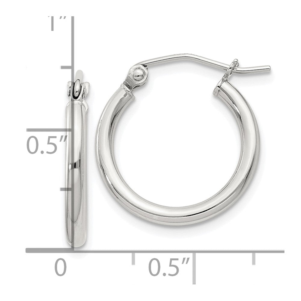 QE4376SP Sterling Silver 2mm Round Hoop Earrings