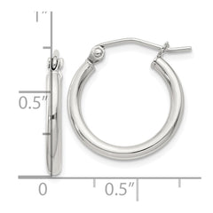 QE4376SP Sterling Silver 2mm Round Hoop Earrings