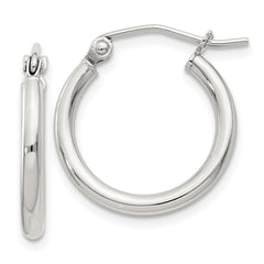 QE4376SP Sterling Silver 2mm Round Hoop Earrings