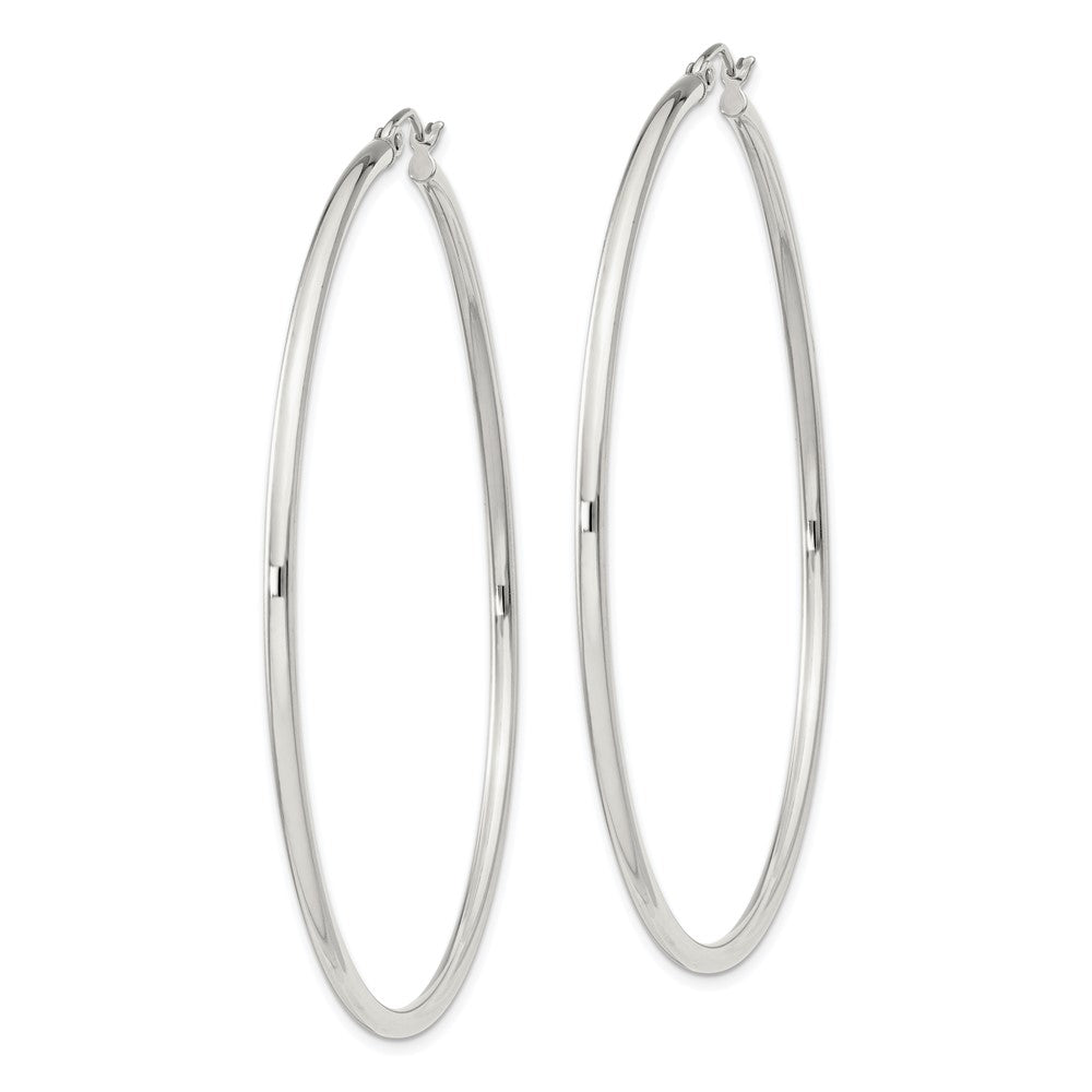 QE4378SP Sterling Silver 2mm Round Hoop Earrings