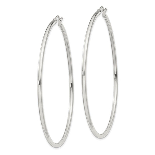 QE4378SP Sterling Silver 2mm Round Hoop Earrings