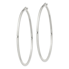QE4378SP Sterling Silver 2mm Round Hoop Earrings