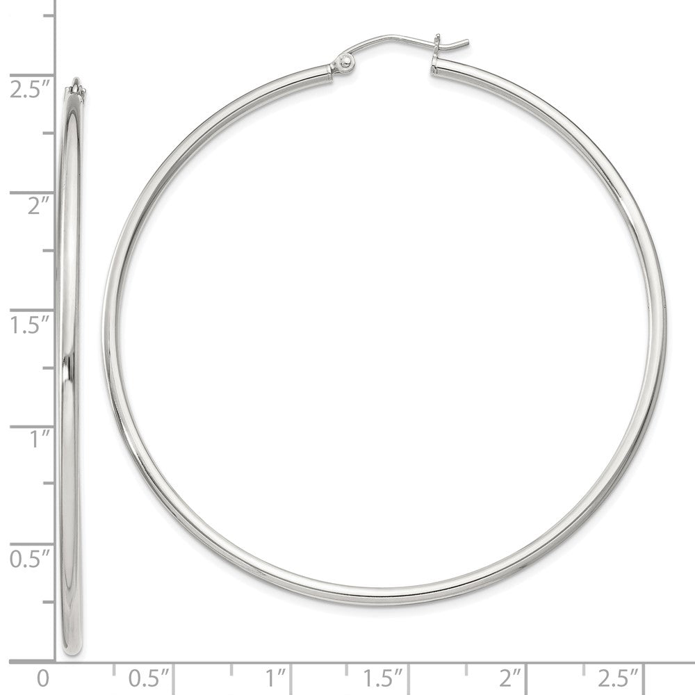 QE4378SP Sterling Silver 2mm Round Hoop Earrings