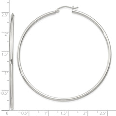 QE4378SP Sterling Silver 2mm Round Hoop Earrings
