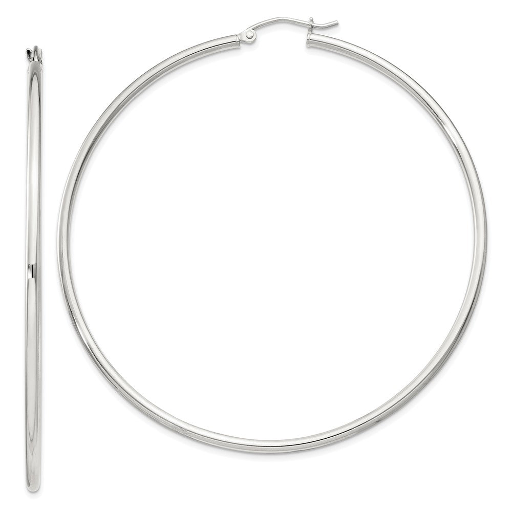 QE4379SP Sterling Silver 2mm Round Hoop Earrings