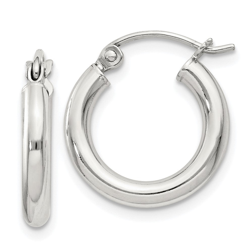 QE4382SP Sterling Silver 2.5mm Round Hoop Earrings