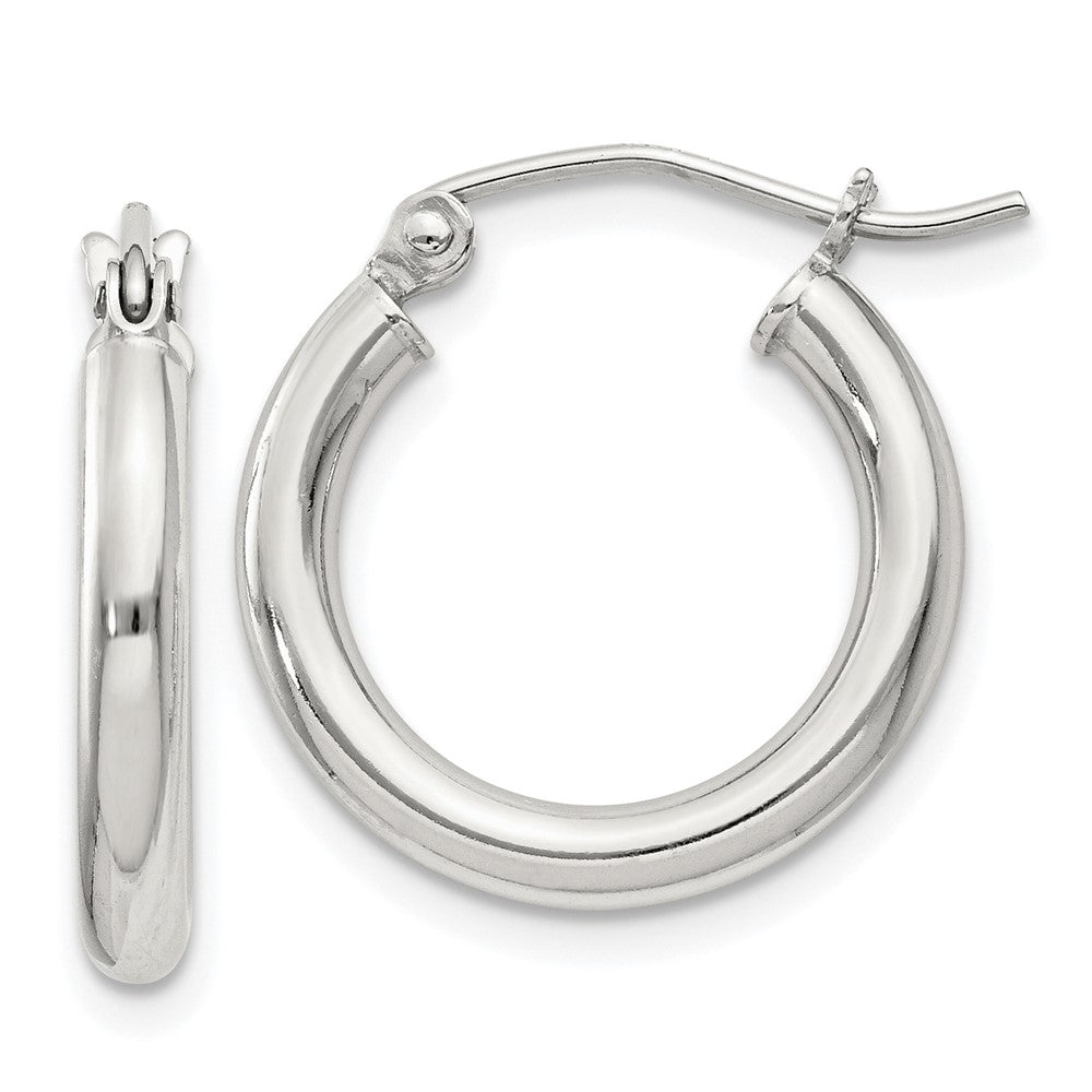 QE4383SP Sterling Silver 2.5mm Round Hoop Earrings