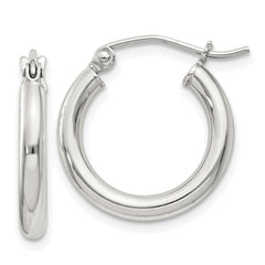 QE4383SP Sterling Silver 2.5mm Round Hoop Earrings