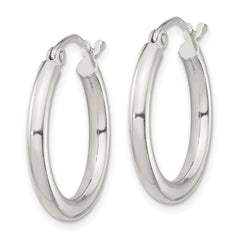 QE4384SP Sterling Silver 2.5mm Round Hoop Earrings