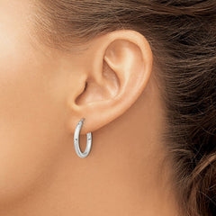 QE4384SP Sterling Silver 2.5mm Round Hoop Earrings