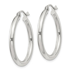 QE4385SP Sterling Silver 2.5mm Round Hoop Earrings