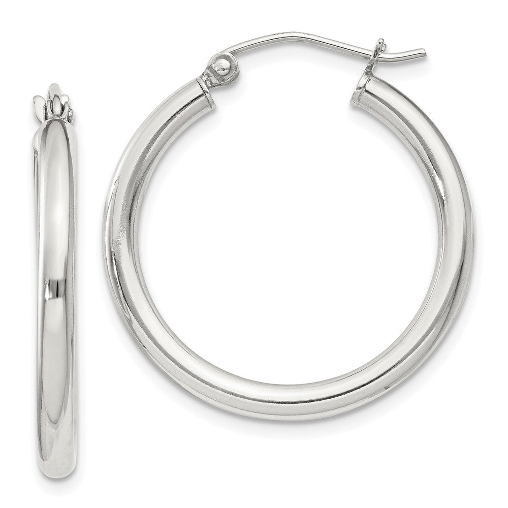 QE4385SP Sterling Silver 2.5mm Round Hoop Earrings
