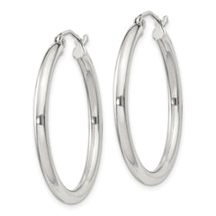QE4386SP Sterling Silver 2.5mm Round Hoop Earrings