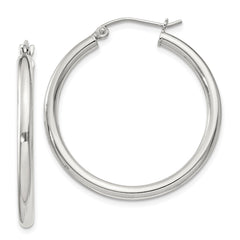 QE4386SP Sterling Silver 2.5mm Round Hoop Earrings