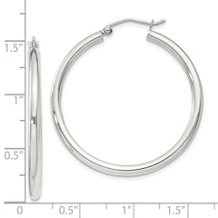 QE4387SP Sterling Silver 2.5mm Round Hoop Earrings