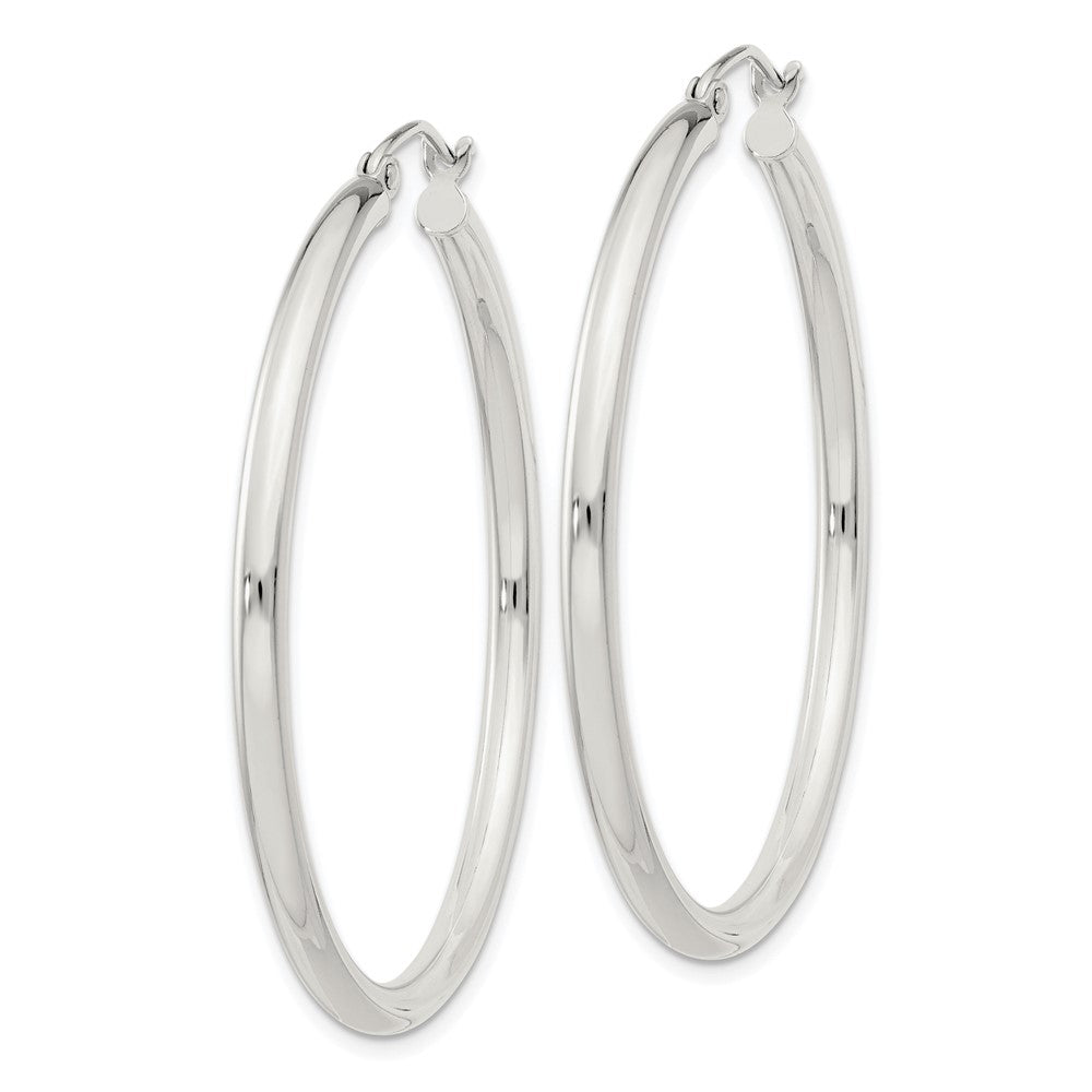 QE4388SP Sterling Silver 2.5mm Round Hoop Earrings