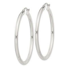 QE4388SP Sterling Silver 2.5mm Round Hoop Earrings